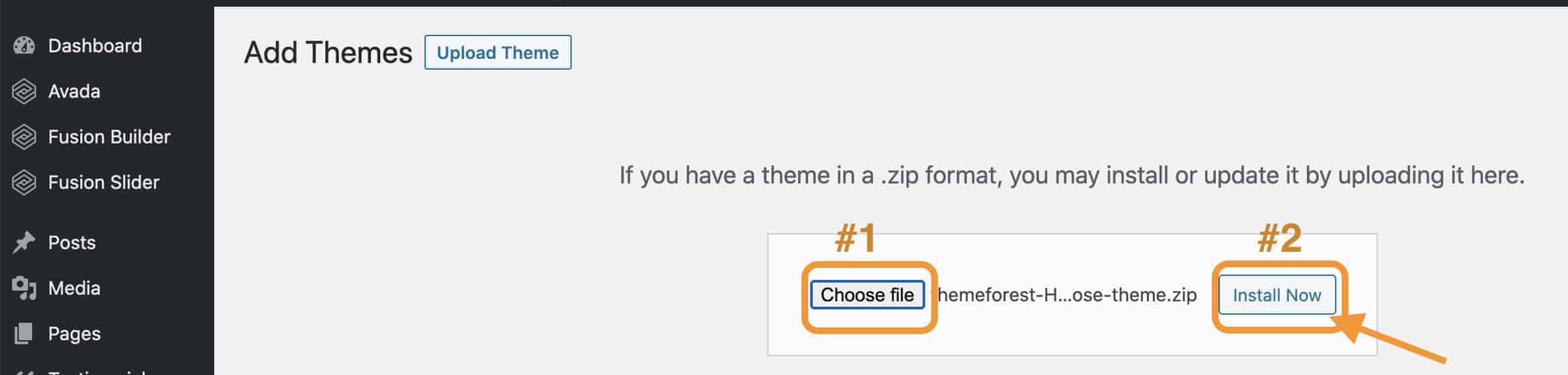 how to upload theme