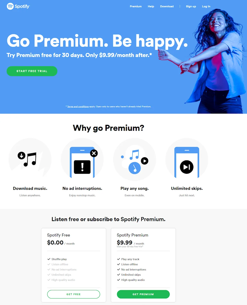 on-page sales funnel example