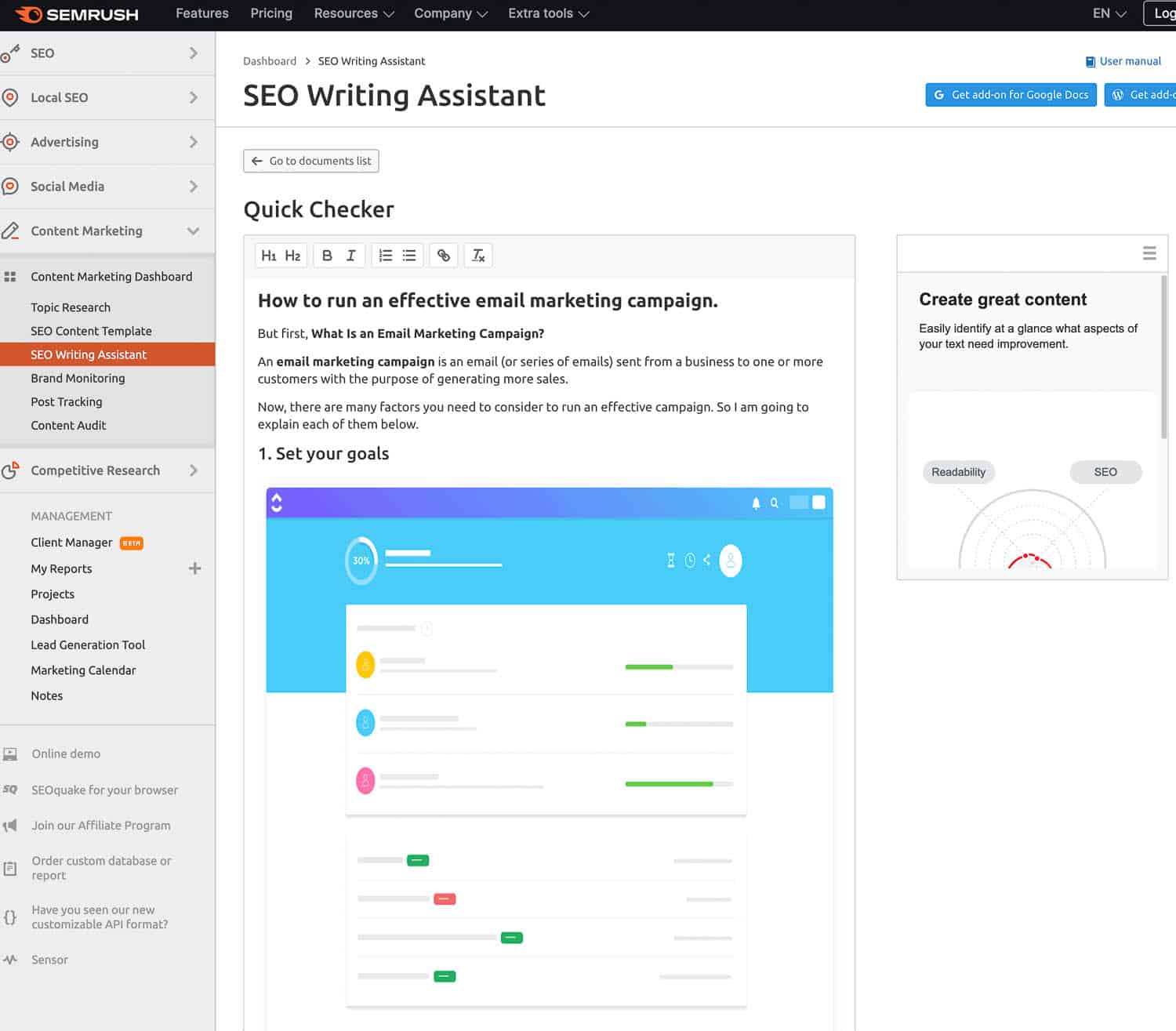 semrush writing assistant