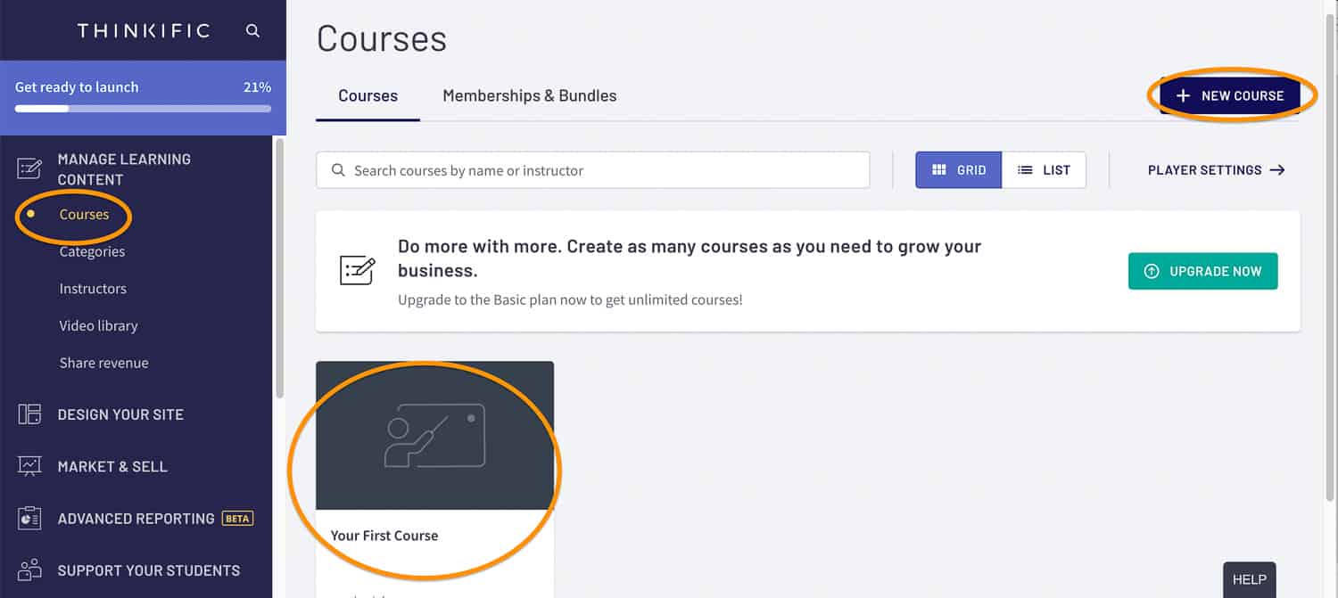 Thinkific courses