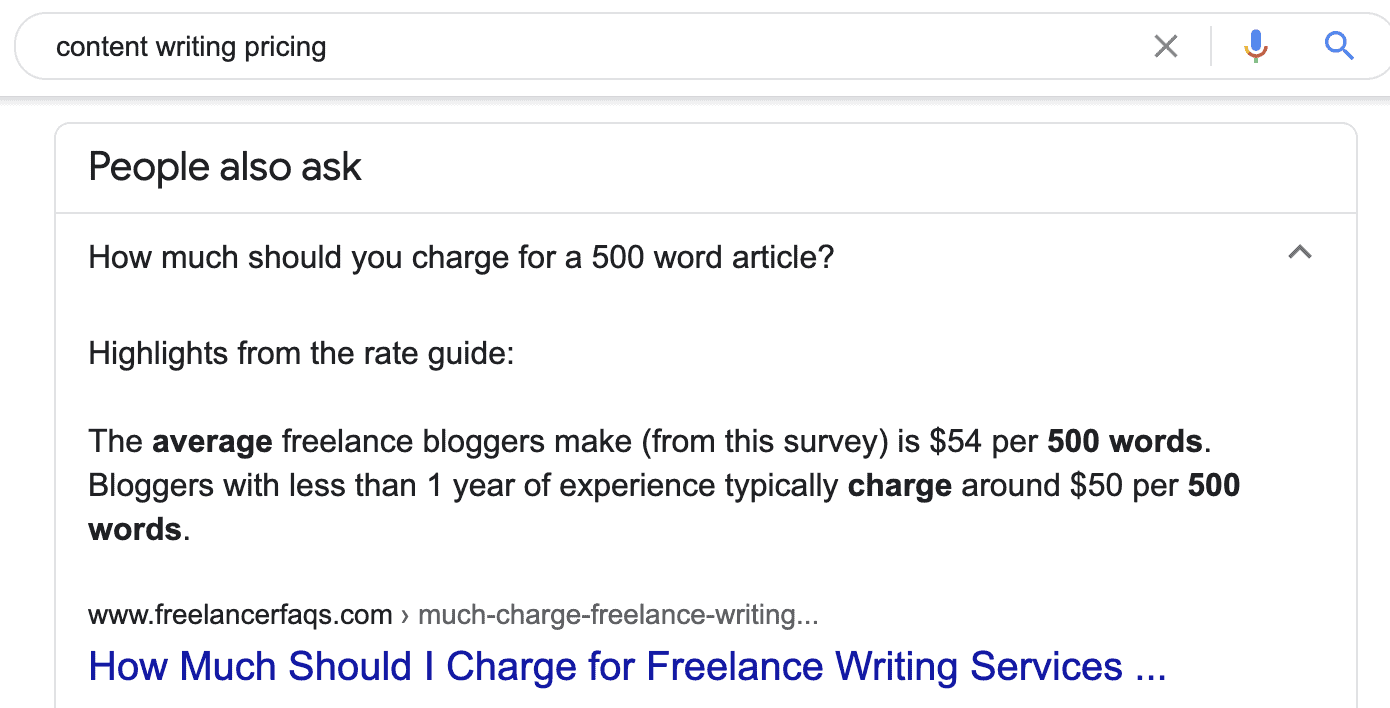 content writing google