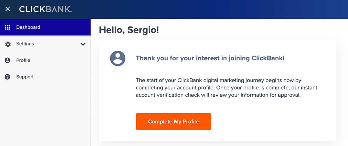 clickbank complete profile