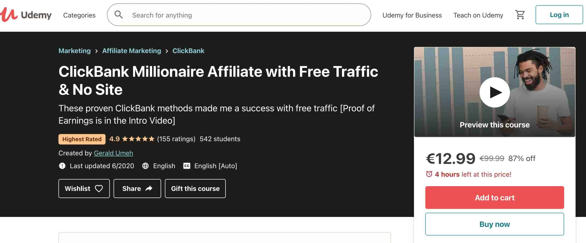 ClickBank Millionaire Affiliate with Free Traffic & No Site