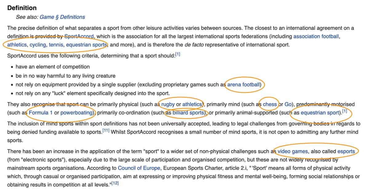 sports keywords
