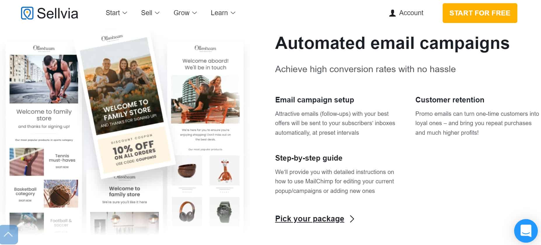 automated email campaigns in sellvia