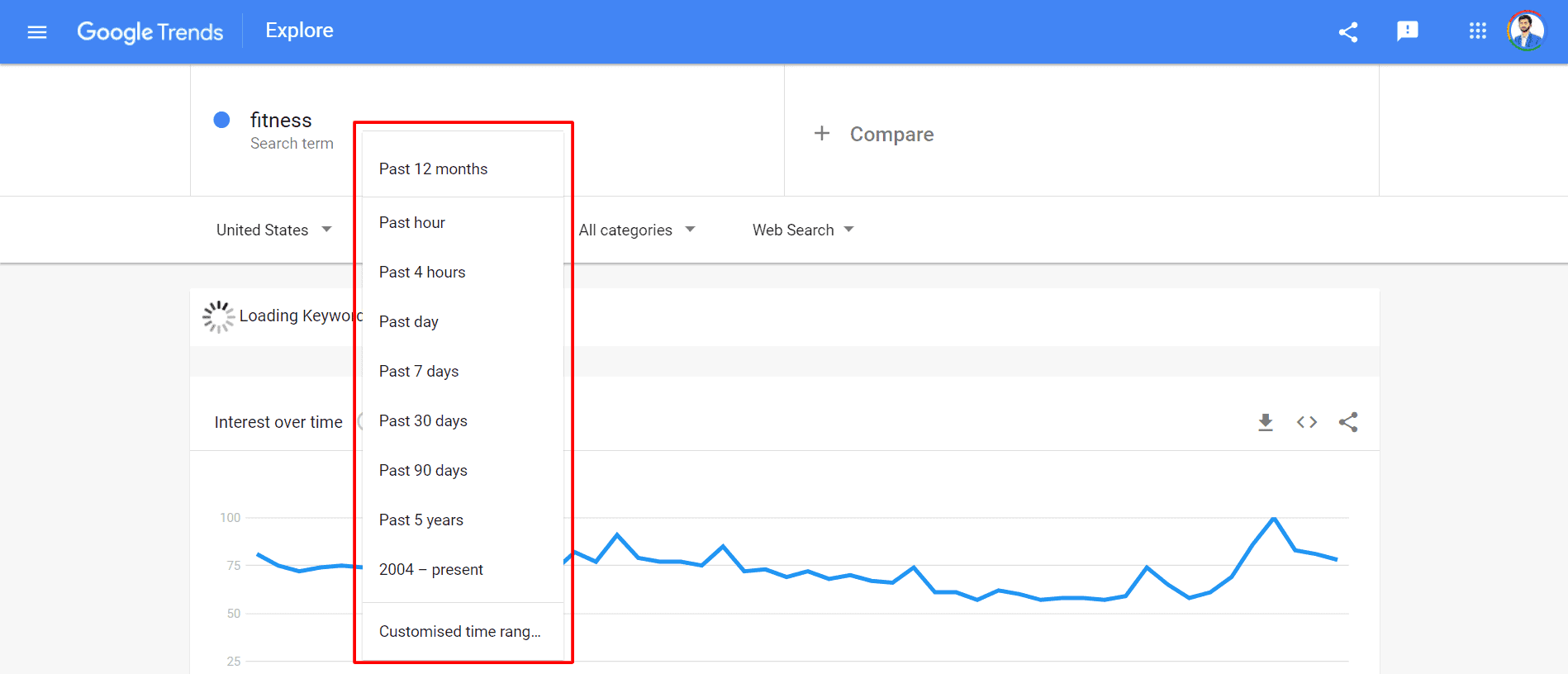 filtering google trends