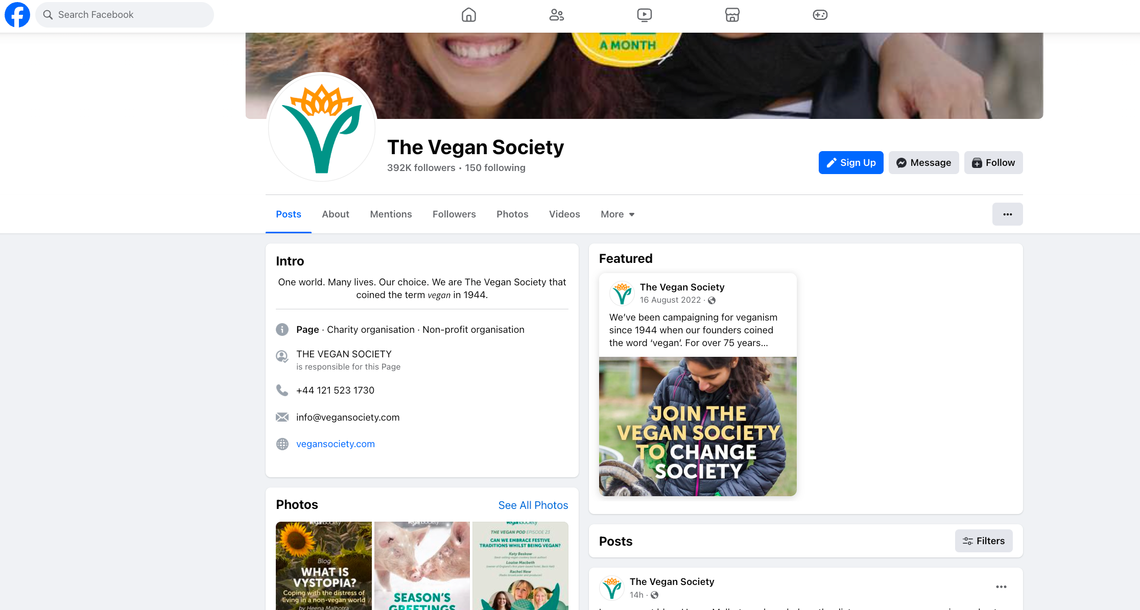 The Vegan Society Page