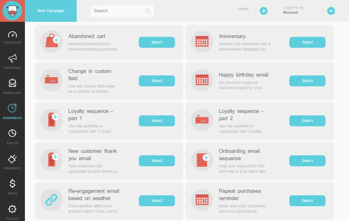 Moosend, one of the cheapest email marketing services