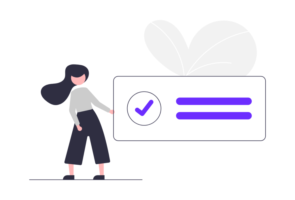 Illustration of a completed content audit checklist