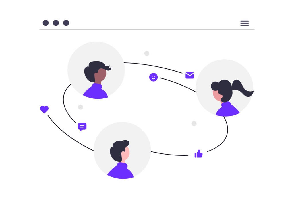 People connecting in an online community, the core of most Facebook niches