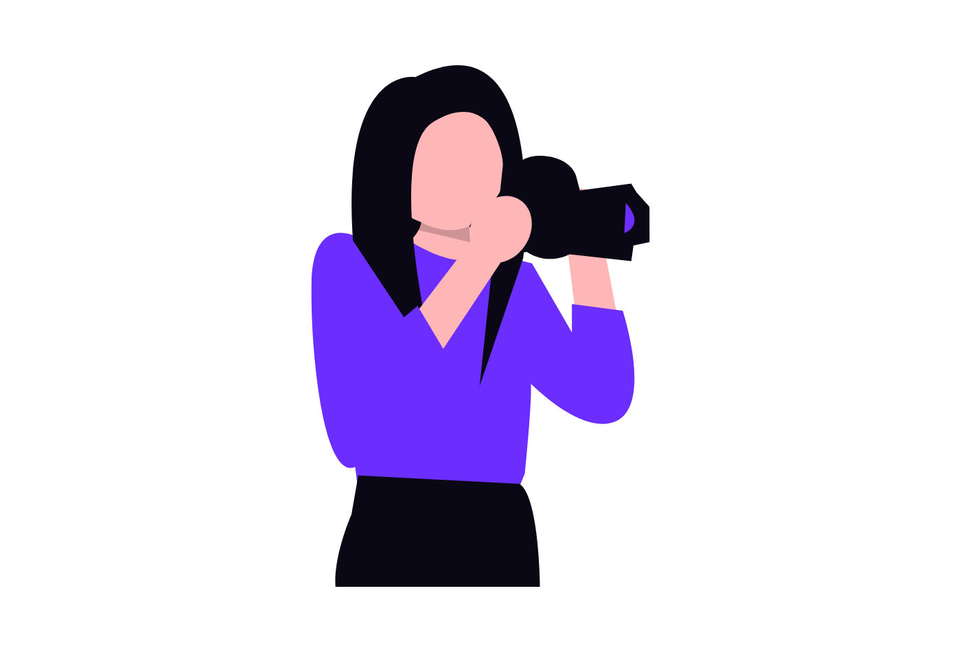 Illustration of a creator holding a camera up to film a niche vlog